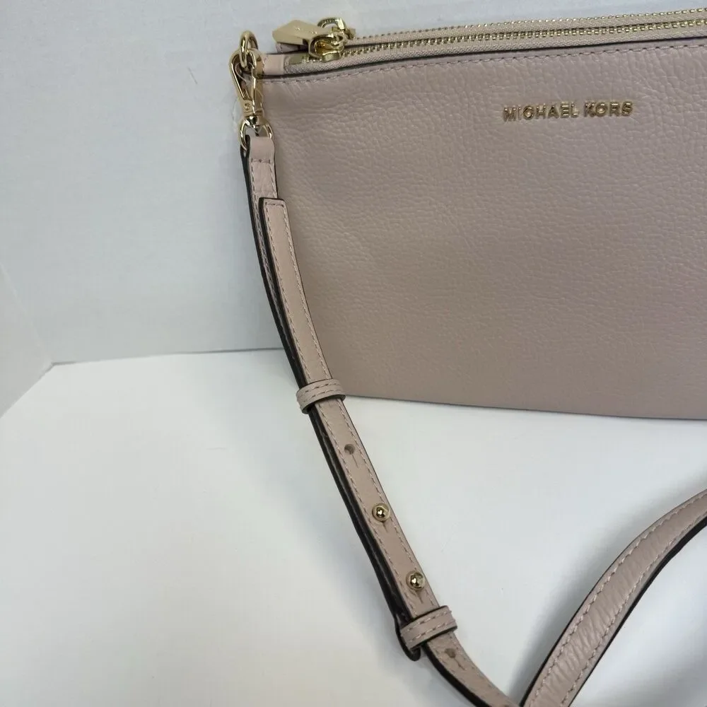 Michael Kors Women's Jet Set Large Leather Double Pouch Crossbody In Soft Pink